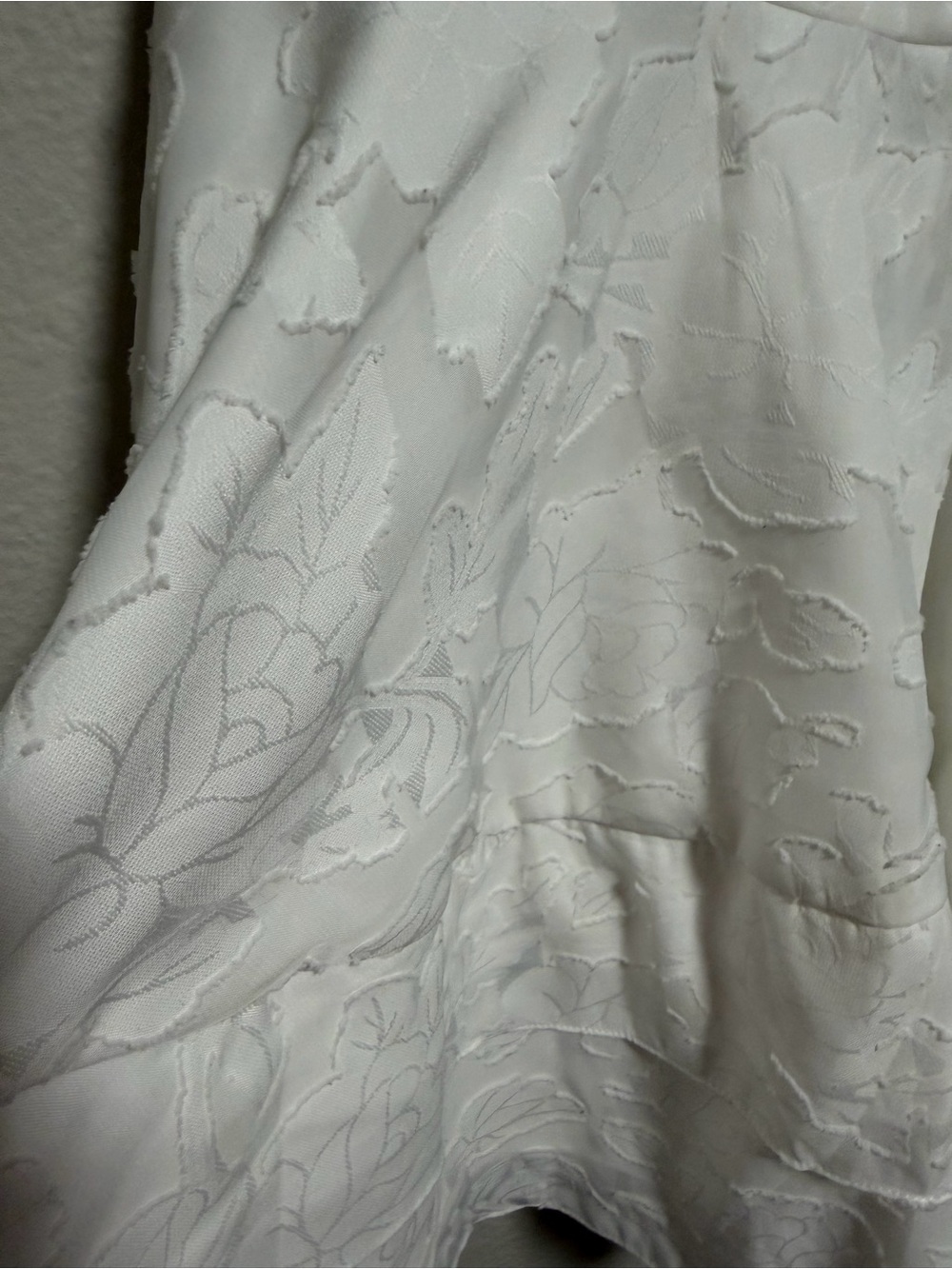 Lulus White Floral Jacquard strapless Ruffle Dress Size Large Feminine - Picture 3 of 10